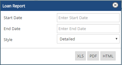 Loan Report popup